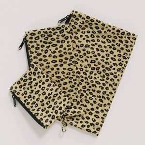 BAGGU Flat Pouch Set Honey Leopard